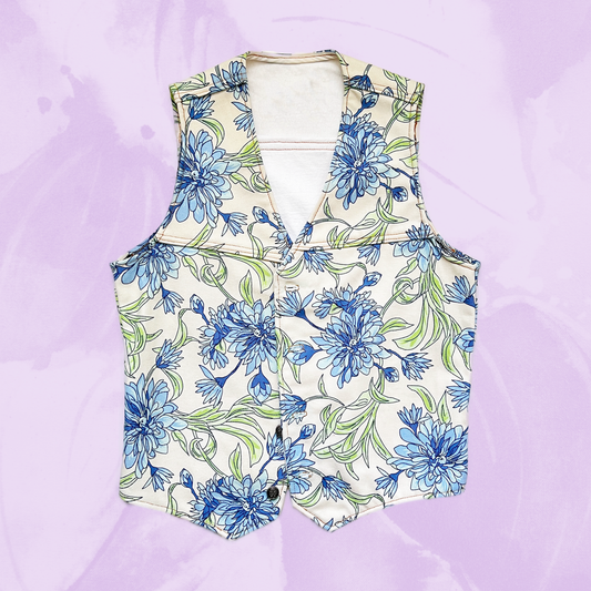 Floral Denim Vest