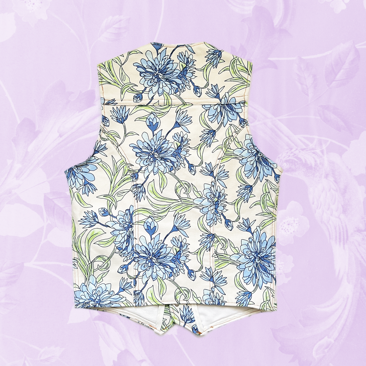 Floral Denim Vest